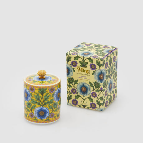 Candela profumata Ming EDG in ceramica decorata 10x7 cm