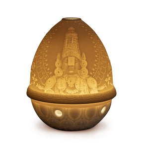 Litofania Lord Balaji Lladrò in porcellana traslucida 12x9 cm
