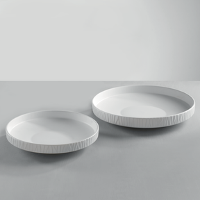 Set piatti decorativi Mascagni Casa in ceramica bianca 25,5 e 31 cm