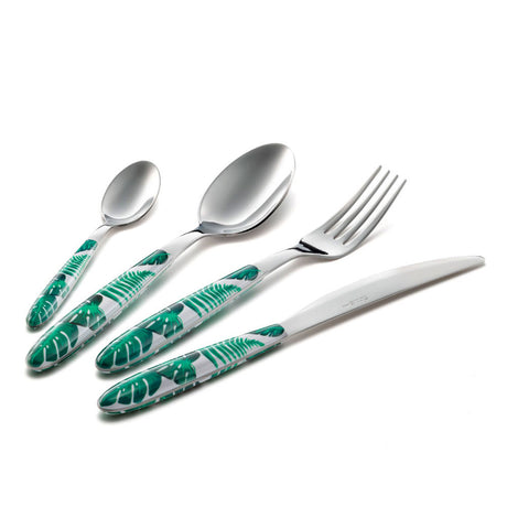 Set posate Vero Jungle Eme acciaio inox 24 pezzi con manico decorato
