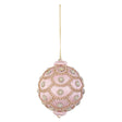 Sfera di Natale Bizzotto in stoffa rosa con brillanti 10 cm