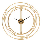 Orologio da parete Mauro Ferretti in ferro dorato a cerchi 50x50 cm