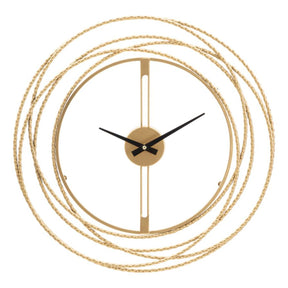 Orologio da parete Mauro Ferretti in ferro dorato a cerchi 50x50 cm