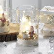 Bicchiere natalizio Mascagni Casa con Babbo Natale e luci LED 9x14 cm