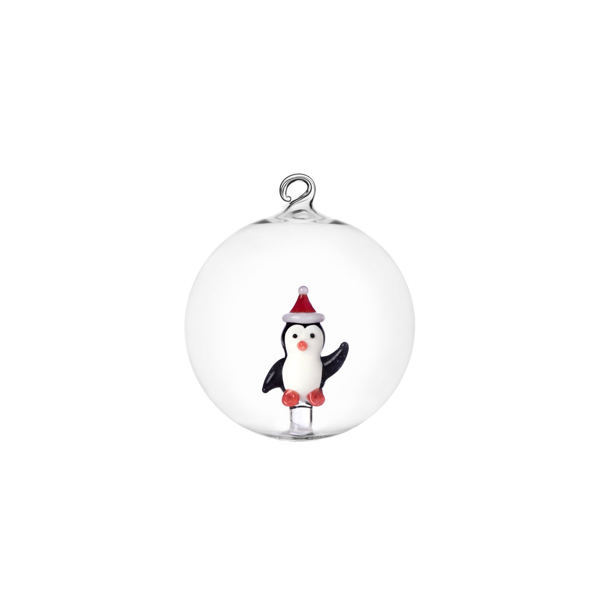 Pallina Natale Pinguino Ichendorf in vetro borosilicato soffiato 8 cm