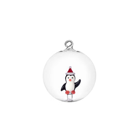 Pallina Natale Pinguino Ichendorf in vetro borosilicato soffiato 8 cm