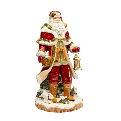 Statuina Babbo Natale Fitz and Floyd in porcellana con lanterna 50 cm