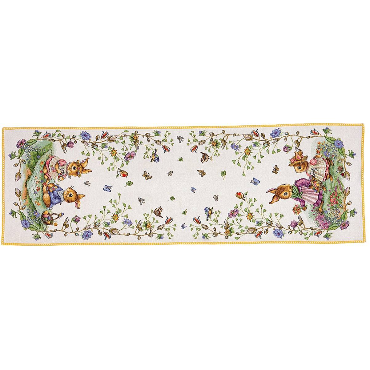 Runner Spring Fantasy Villeroy & Boch in cotone con decoro coniglietti