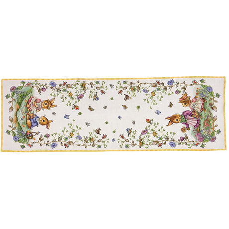 Runner Spring Fantasy Villeroy & Boch in cotone con decoro coniglietti