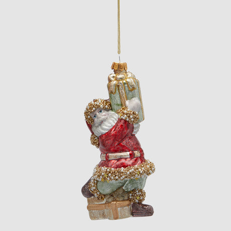Decorazione Babbo Natale EDG in vetro soffiato 15 cm