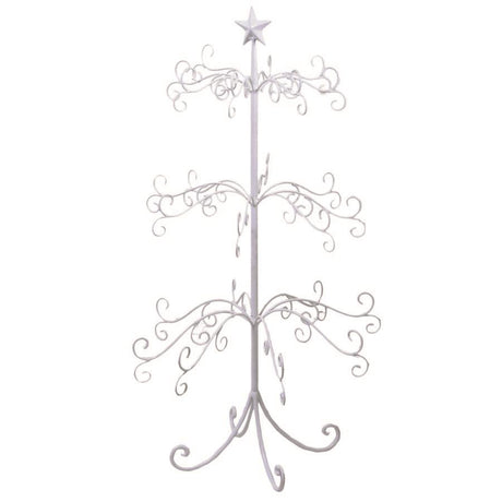 Albero di Natale Stella Vacchetti in metallo bianco altezza 105 cm