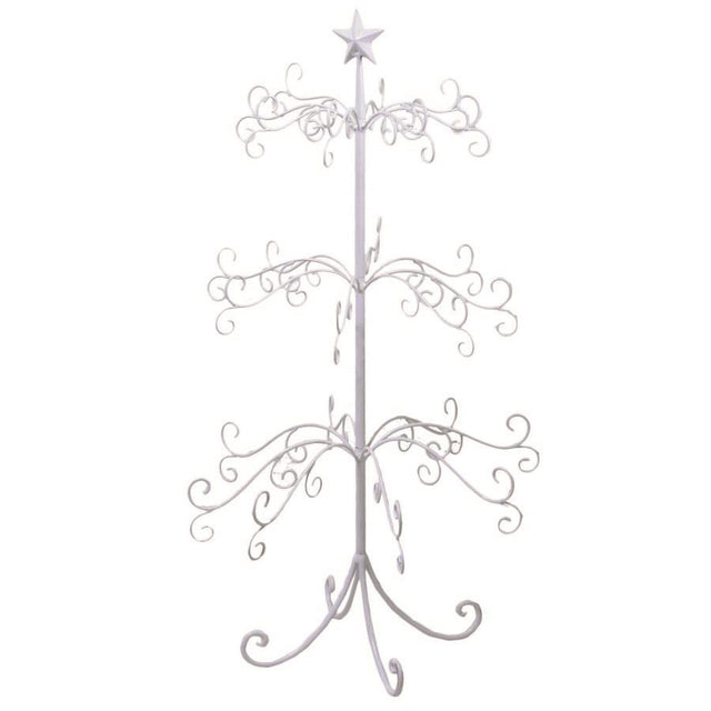 Albero di Natale Stella Vacchetti in metallo bianco altezza 105 cm