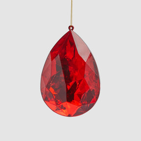 Addobbo Goccia Diamante EDG in vetro rosso 15x10 cm