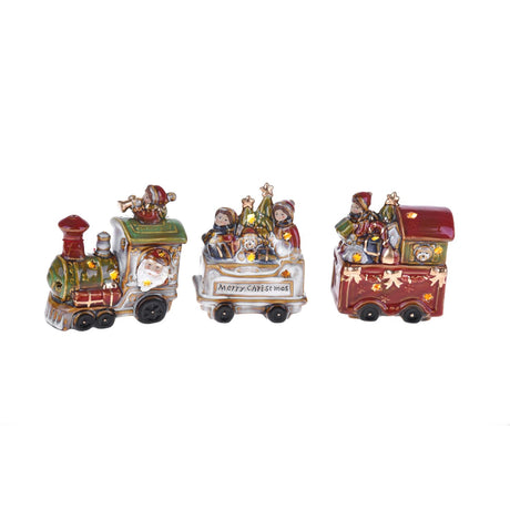 Treno di Natale Bianchi Dino in porcellana decorata 32x12 cm