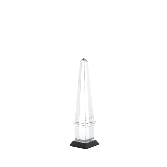Obelisco decorativo Abhika in cristallo trasparente 33 cm
