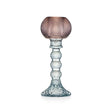 Candeliere Atena Emò Italia in vetro celeste e fango 21 cm
