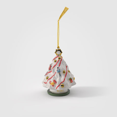 Pendaglio Natale Villeroy & Boch in porcellana con decori dorati 10 cm