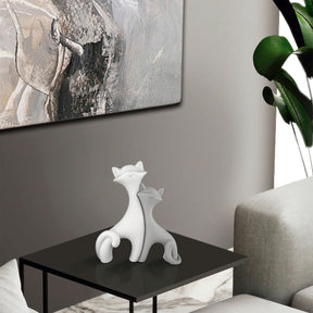 Coppia gattini Bongelli Preziosi in marmorino grigio 12x11 cm