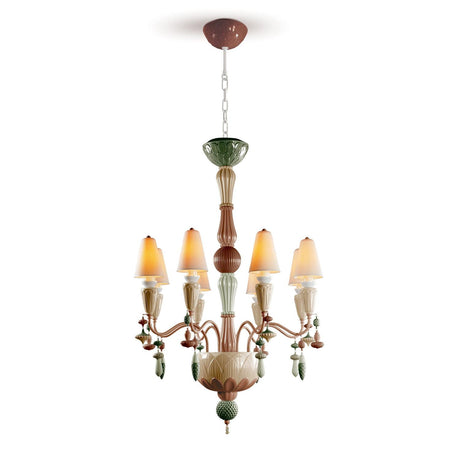 Lampada a sospensione Ivy e Seed Lladrò in porcellana 123x70 cm