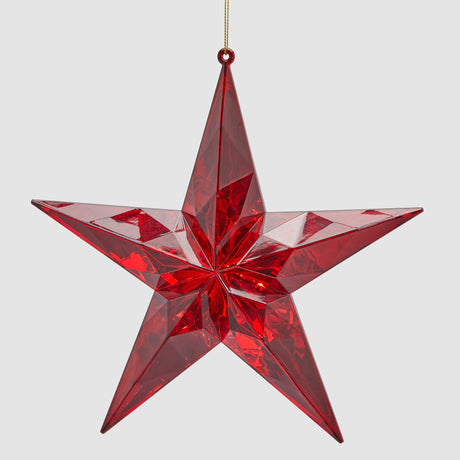 Addobbo stella EDG in materiale sintetico rosso 19,5 cm