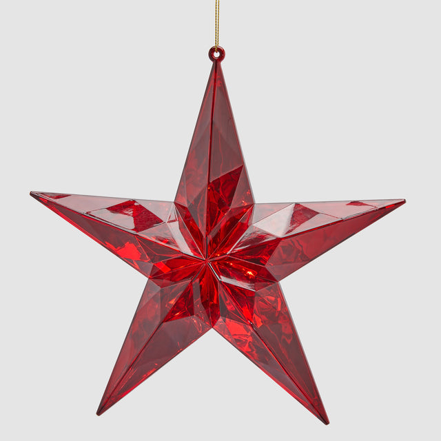Addobbo stella EDG in materiale sintetico rosso 19,5 cm