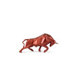 Scultura Toro Origami Lladrò in porcellana rosso metallizzato 24x50 cm