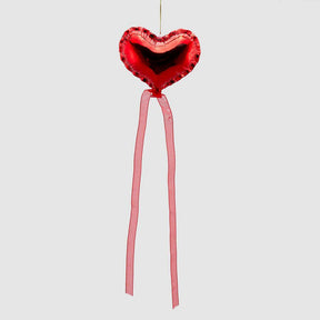 Pendaglio cuore EDG in vetro rosso decorazione albero Natale 12 cm