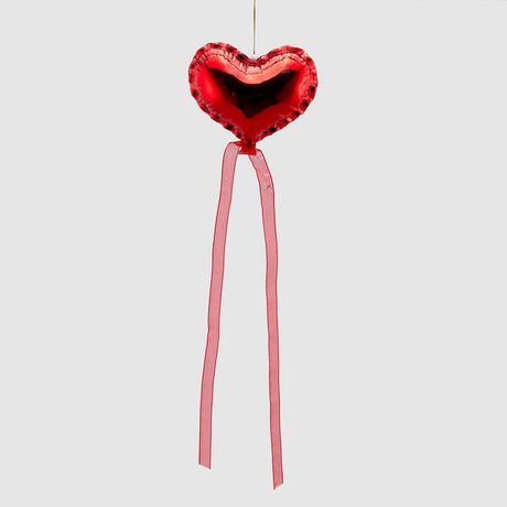 Pendaglio cuore EDG in vetro rosso decorazione albero Natale 12 cm
