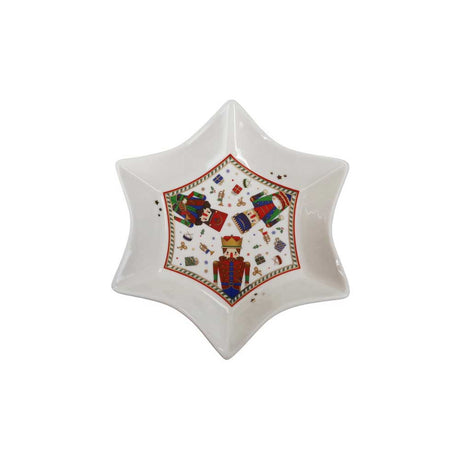 Vassoietto stella Lo Schiaccianoci Brandani in porcellana 20,5 cm