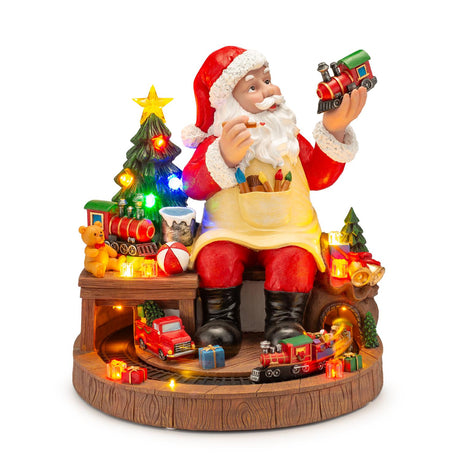 Carillon natalizio Babbo Natale Palais Royal con luci LED 40x41 cm