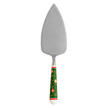 Pala dolce Tempo di Festa Brandani acciaio inox e porcellana decorata 26 cm