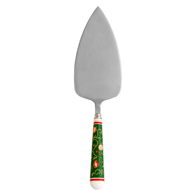 Pala dolce Tempo di Festa Brandani acciaio inox e porcellana decorata 26 cm