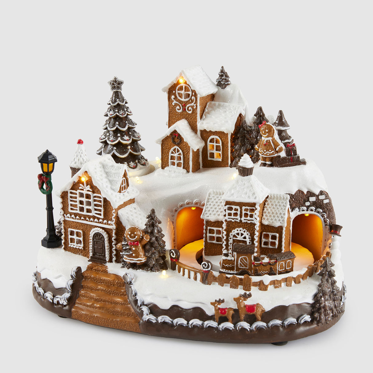 Villaggio di Natale EDG con luci LED e musica 22x30 cm