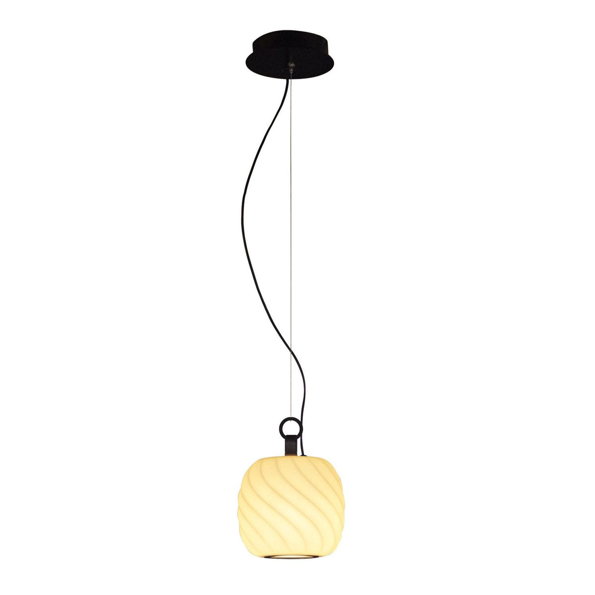 Lampada a sospensione Ice Cream Lladrò in porcellana bianca opaca 170x17 cm