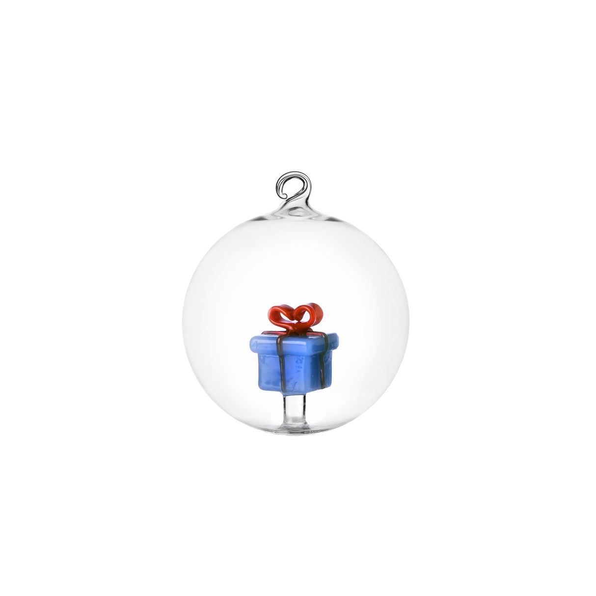 Pallina di Natale Ichendorf in vetro borosilicato azzurro 8 cm