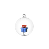 Pallina di Natale Ichendorf in vetro borosilicato azzurro 8 cm