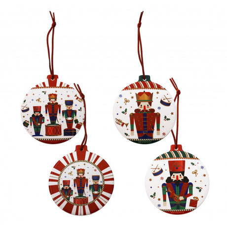 Set 4 sottomoka Brandani Schiaccianoci in ceramica decorata 10 cm