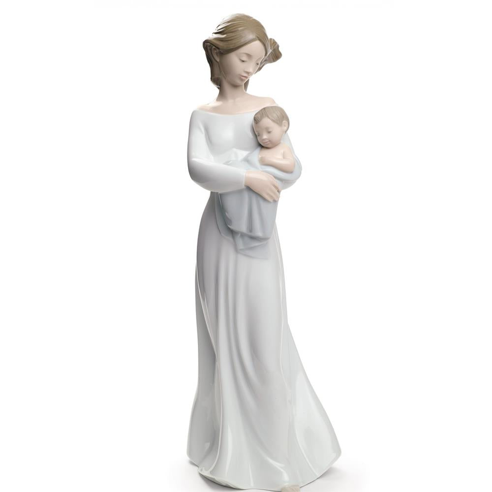 Statuina Il mio dolce bambino NAO in porcellana decorata a mano 29 cm
