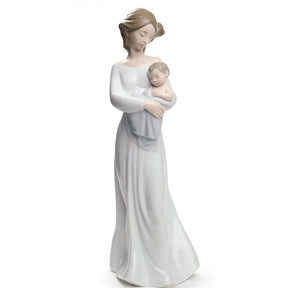 Statuina Il mio dolce bambino NAO in porcellana decorata a mano 29 cm