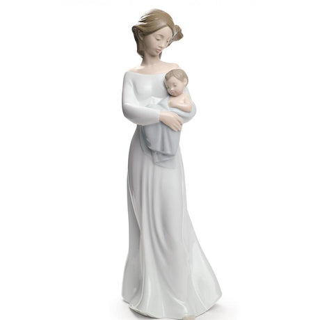Statuina Il mio dolce bambino NAO in porcellana decorata a mano 29 cm