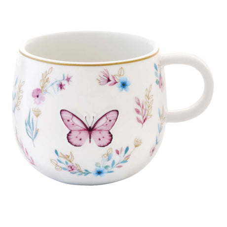Tazza mug Easy Life Fancy Garden in porcellana con decoro farfalla 400 ml