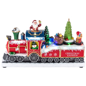 Treno di Natale Timstor con luci LED e movimento 35x22,5 cm