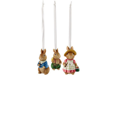 Set 3 pendagli coniglietti Villeroy & Boch in poliresina 7 cm
