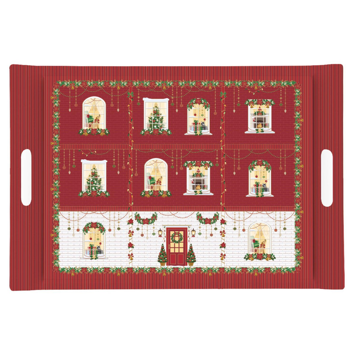 Vassoio con manici Festive Avenue Easy Life in melamina decorata 49x34 cm
