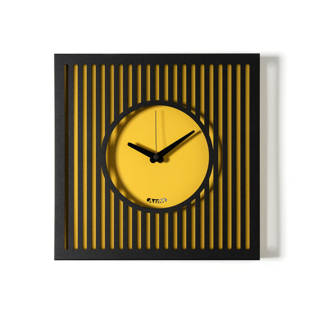 Orologio da parete Tiffany Arti e Mestieri in ferro nero ocra 35x35 cm