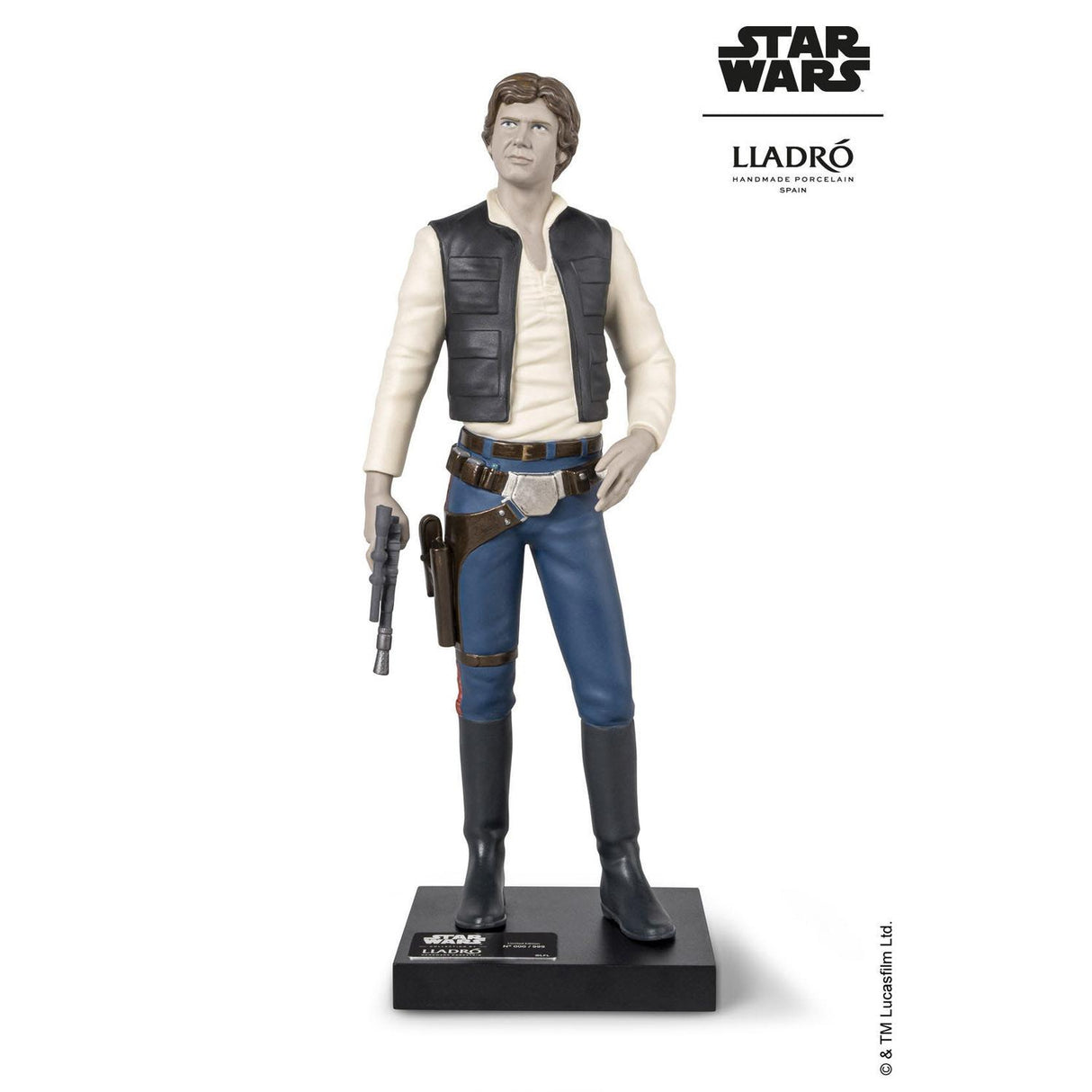 Scultura Han Solo Lladrò in porcellana dettagliata 39x14 cm