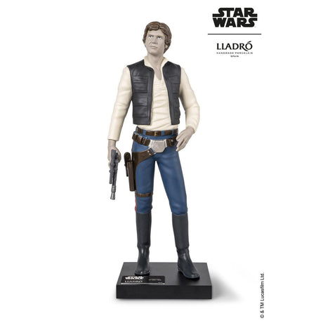 Scultura Han Solo Lladrò in porcellana dettagliata 39x14 cm