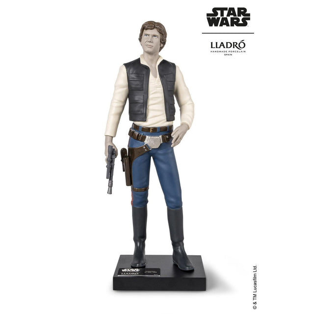 Scultura Han Solo Lladrò in porcellana dettagliata 39x14 cm