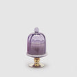 Candela profumata EDG in vetro con alzatina viola 16x9 cm