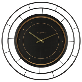 Orologio da parete Fancy NeXtime in metallo nero con dettagli oro 70 cm